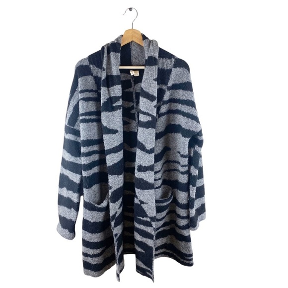 Anthropologie Moth Basel Zebra Print Longline Cardigan Sweater Size Medium - Picture 4 of 12